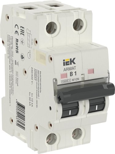 Выключатель автоматический IEK ARMAT M10N 2п 1А B 10кА картинка